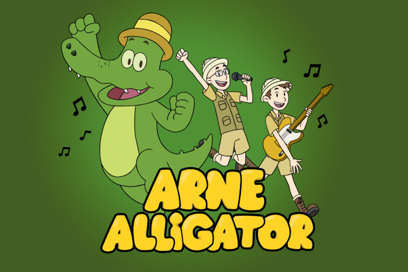 Aarne Alligaarroti, / Arne Alligater piirrospromokuva.