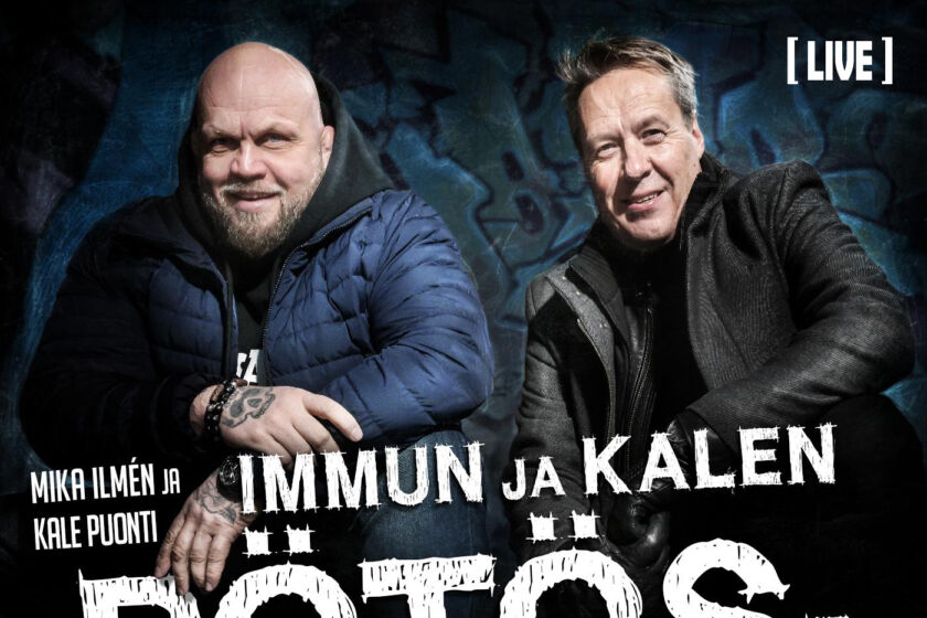 Immun ja Kalen Rötöskatsaus Live, kuvassa Esa Ilmen ja Kale Puonti.