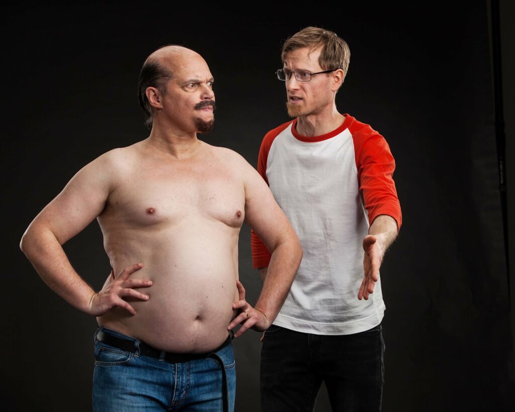 Pulkkinen sketsihahmo, näyttelijä Jari Salmi.